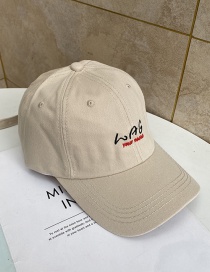 Fashion Beige Embroidered Breathable Sunshade Soft Top Baseball Cap