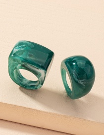 Fashion Jade Green Acrylic Resin Ring Set