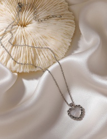 Fashion Silver Color Lace Love Shell Necklace