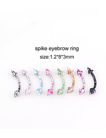 Fashion Pointed Eyebrow Nails {mixed Colors 8 Pcs/set} Painted Pointed Cone Stainless Steel Body Piercing Jewelry (1pcs)