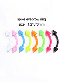 Fashion Pointed Eyebrow Nails (mixed Colors 8 Pcs/set) Painted Pointed Cone Stainless Steel Piercing Jewelry (1pcs)