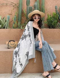 Fashion Zoo Big Shawl Sunscreen Cotton And Linen Shawl Silk Scarf