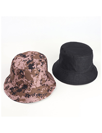 Fashion Digital Camouflage-coffee Printed Double-sided Multicolor Camouflage Fisherman Hat
