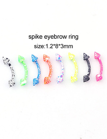 Fashion Pointed Eyebrow Nails (mixed Colors 8 Pcs/set) Painted Stainless Steel Pointed Cone Body Piercing Jewelry (1pcs)