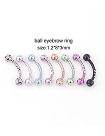 Fashion Spherical Eyebrow Nails (mixed Colors 8 Pcs/set) Painted Spherical Stainless Steel Body Piercing Jewelry (1pcs)
