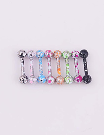 Fashion Ear Bone Sticks (8 Mixed Colors) Painted Stainless Steel Spherical Barbell Earrings