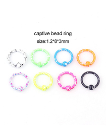 Fashion Universal Ring (8 Colors/set) Lacquered Stainless Steel Pierced Earrings