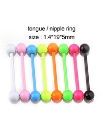 Fashion Neon Color Tongue Nails (8 Pcs/set) Painted Stainless Steel Piercing Tongue Nail (1pcs)