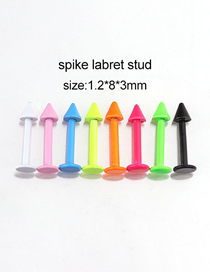 Fashion Taper Lip Nails (mixed Colors 8 Pcs/set) Painted Pointed Cone Stainless Steel Lip Nails (1pcs)