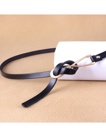 Fashion Black Multicolor Knotted Thin Belt