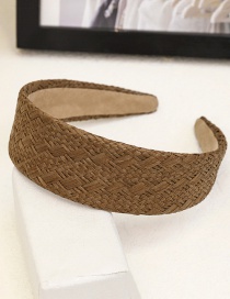 Fashion Deep Coffee 4cm Tablet Raffia Woven Sponge Headband