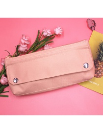 Fashion Light Pink High Elastic Oxford Cloth Solid Color Pencil Case