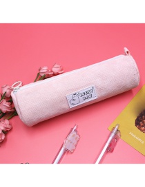 Fashion Pink Corduroy Pencil Case