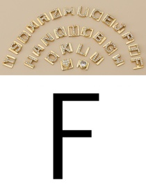Fashion F Copper Inlaid Zircon Diy Letter Accessories