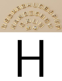Fashion H Copper Inlaid Zircon Diy Letter Accessories