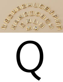 Fashion Q Copper Inlaid Zircon Diy Letter Accessories
