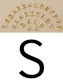 Fashion S Copper Inlaid Zircon Diy Letter Accessories