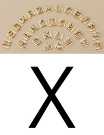 Fashion X Copper Inlaid Zircon Diy Letter Accessories