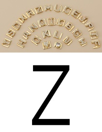 Fashion Z Copper Inlaid Zircon Diy Letter Accessories