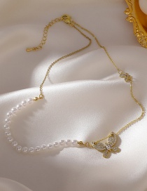 Fashion White Butterfly Pearl Necklace