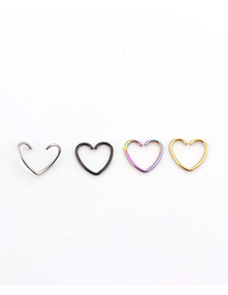 Fashion Heart-shaped Golden Stainless Steel Peach Heart Pentagram Earrings
