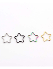 Fashion Five-pointed Star Black Stainless Steel Peach Heart Pentagram Earrings