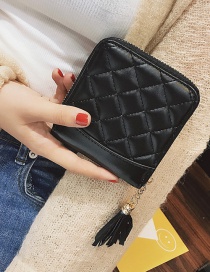 Fashion Black Short Tassel Wallet