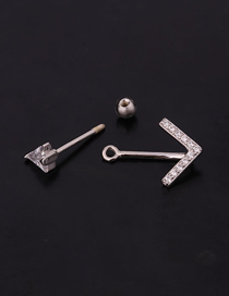 Fashion 20# Zircon Thread Sterling Silver Geometric Earrings