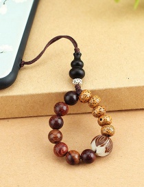Fashion Bodhi Gourd Wood Bead Ring Rope Bodhi Lotus Beads Phone Chain