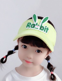 Fashion Fluorescent Green Children Cartoon Bunny Empty Sun Hat