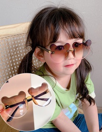 Fashion Tawny Gradient Bear Children's Uv Protection Bear Sunglasses