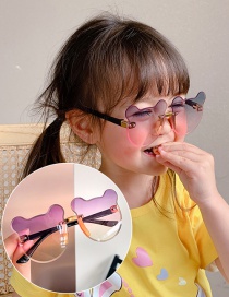 Fashion Purple-yellow Gradient Bear Children's Uv Protection Bear Sunglasses