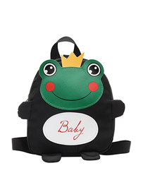 Fashion Black Oxford Cloth Frog Kids Backpack