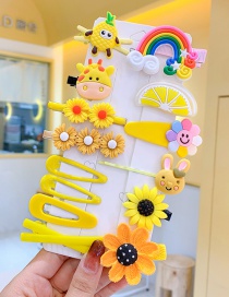 Fashion Sweet Pineapple 14-piece Set Children Cartoon Rainbow Hairpin