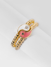 Fashion Pink Yin Yang Gossip Metal Ring Set