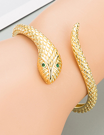 Fashion Gold Color Snake-shaped Scale Copper Micro-inlaid Zircon Bracelet