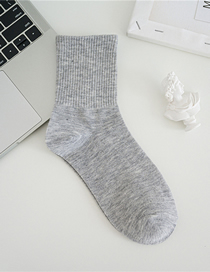 Fashion Middle Tube Pure Gray Medium Tube Black And White Gray Solid Color Socks