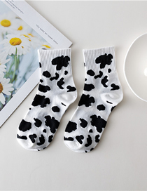Fashion Cow Spot Cartoon Pattern Milk Spotted Tube Socks