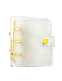 Fashion Pure Transparent-yellow Shell Pvc Three-hole Loose-leaf Transparent Hand Ledger