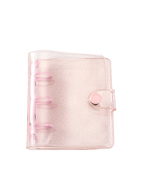 Fashion Glitter-pink Shell Pvc Three-hole Loose-leaf Transparent Hand Ledger