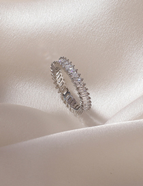 Fashion Silver Crystal Zircon Ring
