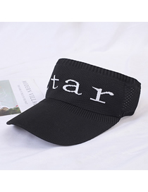 Fashion Star-black Sun Hat With Big Letters And Sunscreen