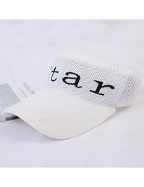 Fashion Star-white Sun Hat With Big Letters And Sunscreen