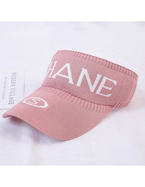 Fashion Square Standard S-pink Sun Hat With Big Letters And Sunscreen