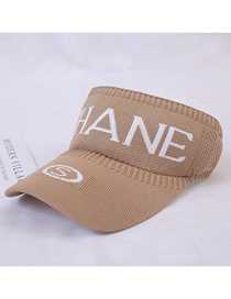 Fashion Square Standard S-khaki Sun Hat With Big Letters And Sunscreen