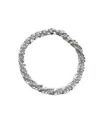 Fashion 6#-silver Sparkling Ring