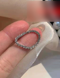 Fashion 7#-pure Silver Sparkling Ring