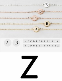 Fashion Z-steel Color Round Glossy Engraved Letter Bracelet