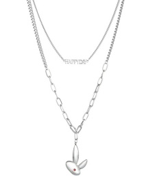 Fashion Steel Color Double Layered Rabbit Necklace
