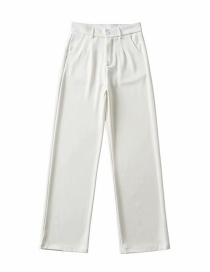 Fashion White Solid Color Trousers